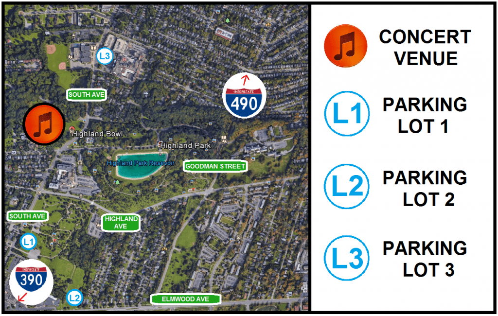 DirectionsParkingMapHighlandBowl Rochester Events