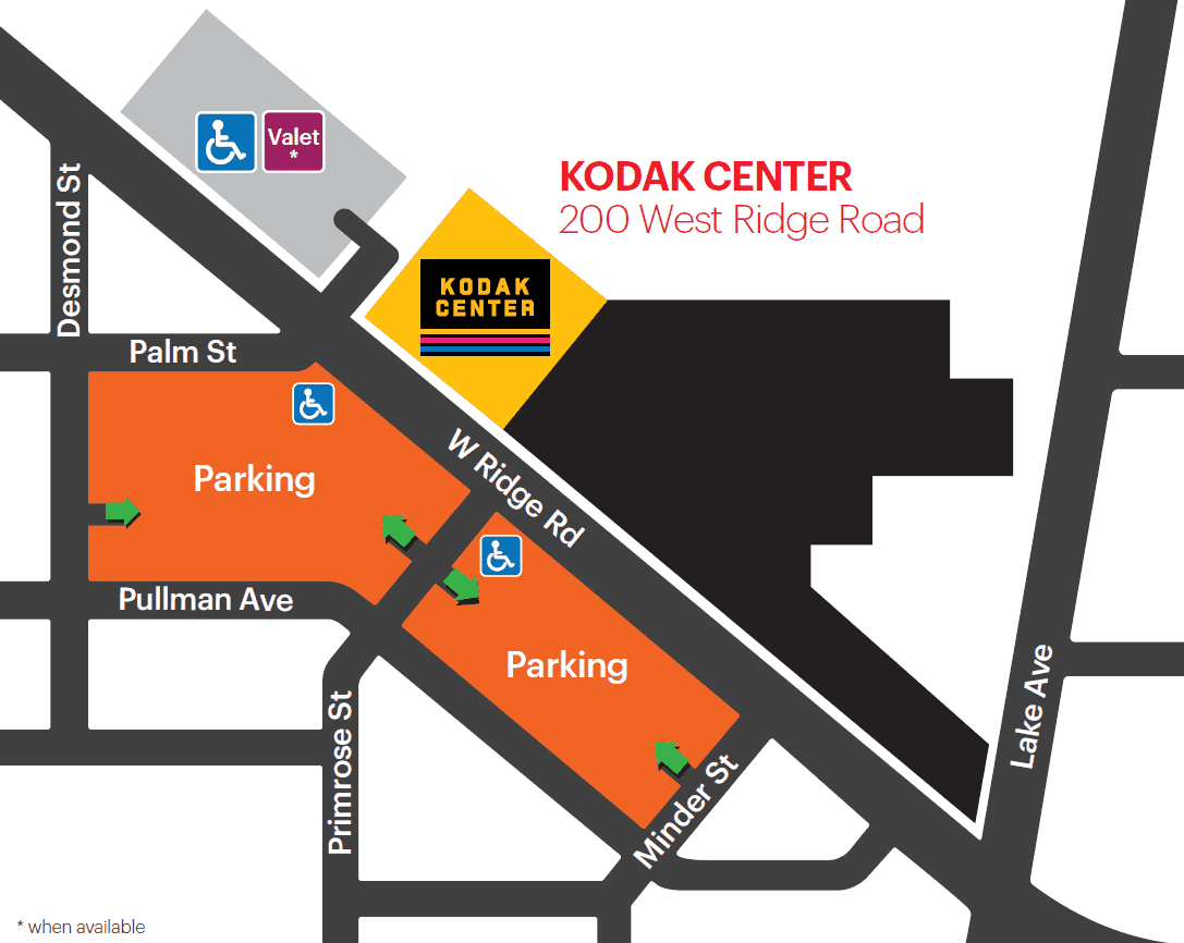Kodak Center Parking Map 